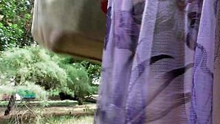 Why wear this transparent dress flashing hairy mature pussy?