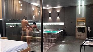 I took my friend to a luxury hotel, she loved it and ended up giving up her ass.