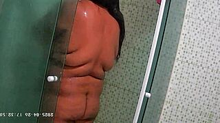 hidden camera catches busty brazilian milf neighbor depilating in lingerie with big ass exposed