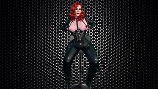 Granny Carmen puts on her gloves for an intense metal fuck session with Angel, bending over for hardcore action.