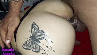 Before giving my ass I sucked that interracial cock deliciously for creampie finish