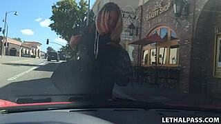 busty blonde babe gets picked up by porn agent for casting interview