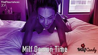 milfcandy features insatiable karla riding big black cock in cowgirl after blowjob. damson jenkins joins for interracial doggystyle action.