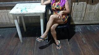 sexy madrastra dresses as worker with big ass milf charms in homemade sex tape touching pussy at ranch house