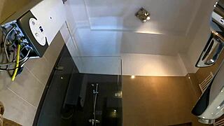 My hot skinny long hair blonde wife wears new blue super short miniskirt with white cotton panties underneath