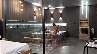 I took my friend to a luxury hotel, she loved it and ended up giving up her ass.