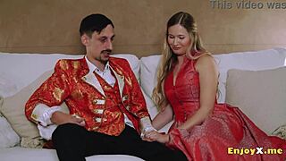 blonde temptress in stockings devours cock eagerly