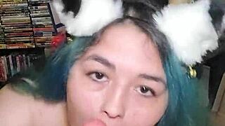 I played with balloons and a dildo for some curvy solo fun