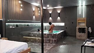 I took my friend to a luxury hotel, she loved it and ended up giving up her ass.