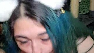 I played with balloons and a dildo for some curvy solo fun