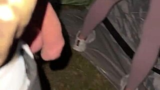 i flashed outdoors teasing my wet pussy with big dick husband by campfire