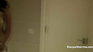 Indian housewife takes a steamy shower but hides her big ass fingering and masturbation from view