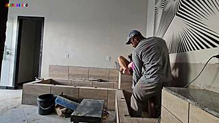 Construction Worker Delighted by Unexpected Visit from Attractive Bosses on Site