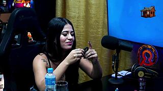 Novinha luuh barbosa evaluates ruan's cock and strips during outdoor public podcast interview