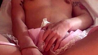 Oh man, this dirty young girl is masturbating solo with her natural tits out