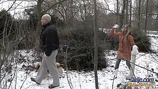 blonde seduces grandpa and sucks his cock since he never had young 18+ sex before cumming hard