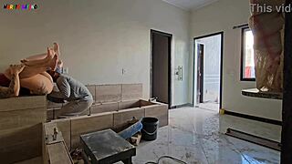 Construction Worker Delighted by Unexpected Visit from Attractive Bosses on Site