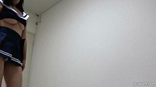 Kotono morishita removes her miniskirt uniform slowly