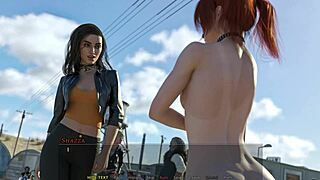 lets play caseys fall part 6b with unshaved redhead getting wild in outdoor public hairy fetish