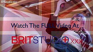 the student at the desk wore a uniform with stockings while getting a massive cumshot facial. her lactating tits added to the wet homemade gloryhole scene.