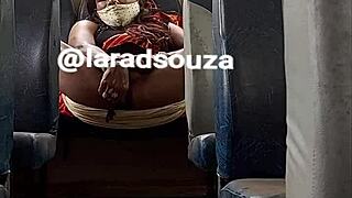 indian crossdresser slut lara dsouza struts as a mature milf shemale bitch in her sexy bus video part 2