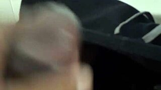 Black guy masturbated close up in restroom until he came hard