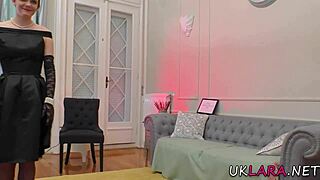 High heeled British mature milf in stockings contrasts with classy European lesbian licking and fingering.