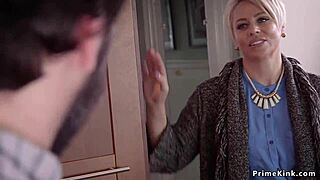 Blonde stepmom and teen 18+ share cock