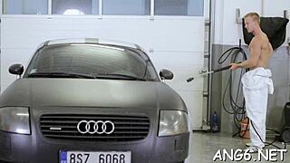 hey, watch this hungry dude hammer that beautys cunt doggystyle after sloppy blowjob