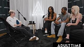 i'm lexi lore sharing a huge cock with august skye in this ffm threesome