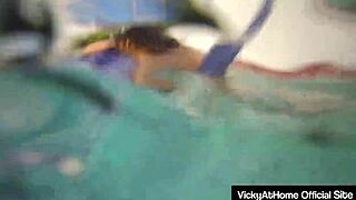 Why do milf vicky vette and friend teal conrad eat wet pussy by the pool?