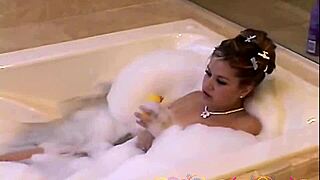 Hot latina teen topanga rubs her body in bathtub.