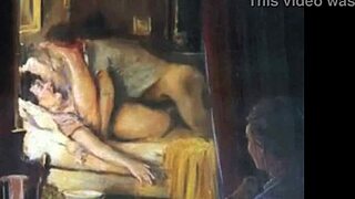 Vintage erotic drawings with retro pussy hairy beaver antique style