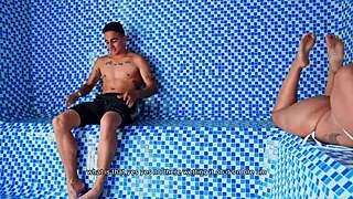 Big Ass Colombian Milf Fucks Young Guy In Public Sauna With Doggystyle And Facial Cumshot