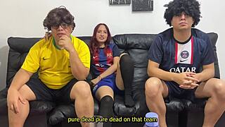 Blindfolded Girlfriend Cheated by Boyfriend Paying Football Debt NTR