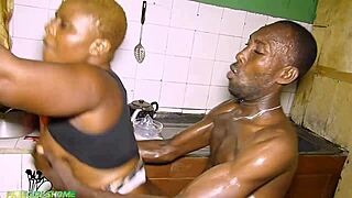 Husband And Wife Enjoy Intense Kitchen Sex With Monster Cock And All Round Doggystyle Fucking. Ebony Couple Goes Hardcore.