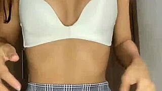 small petite 18+ schoolgirl reveals her nude body in a softcore solo dance. she worships her pretty form through gentle masturbation.