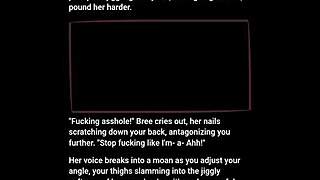 Bruce turns dominant but bree gets bred with big cock creampie in tits and ass action