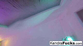 skinny brunette kendra cole enjoys a relaxing solo shower in the bathroom with bathing routine and natural vibe