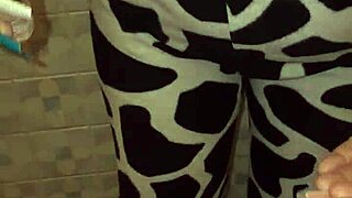 I find my stepmom's thongs in the bathroom and she catches me jerking off with dirty talk and blowjob from chubby milf with big natural tits and ass