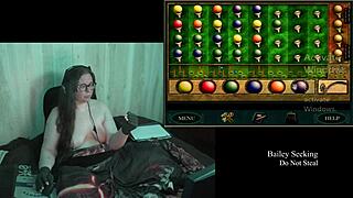 Brunette BBW With Big Natural Tits And Glasses Plays Naked Secret Of The Old Clock Part 2