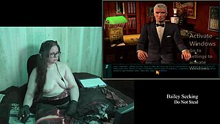 Brunette BBW With Big Natural Tits And Glasses Plays Naked Secret Of The Old Clock Part 2