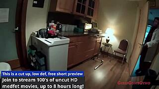 Lotus Lain spreads small tits in latex gloves for patients POV physical