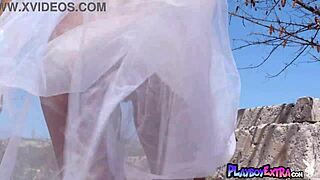 petite costa rican teen katherinne sofia removes tiny silver bikini outdoors