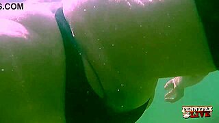 Blonde milf Penny Pax masturbates pussy underwater with big tits and ass