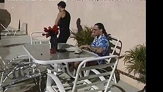 Retro Lucky Guy Gets Double Penetration with Rimjob and Blowjob in Vintage Group Anal Fuck