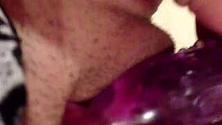 Little friend helps with hand and pussy