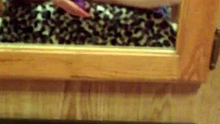 Little friend helps with hand and pussy