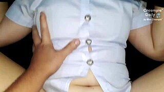 Thai College Student Uniform Pussy Fucking Creampie for Grade Fix
