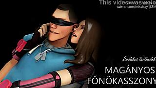 A lonely Hungarian housewife explores erotic audio fantasies in Hungarian.